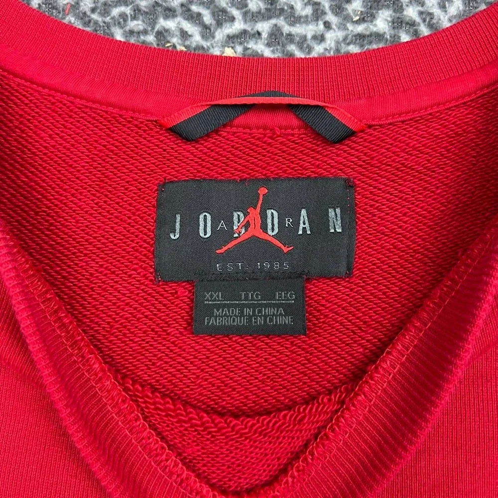 Air Jordan Wings Sweatshirt Men XXL Red Fleece Crewneck Long Sleeve Cotton 2XL